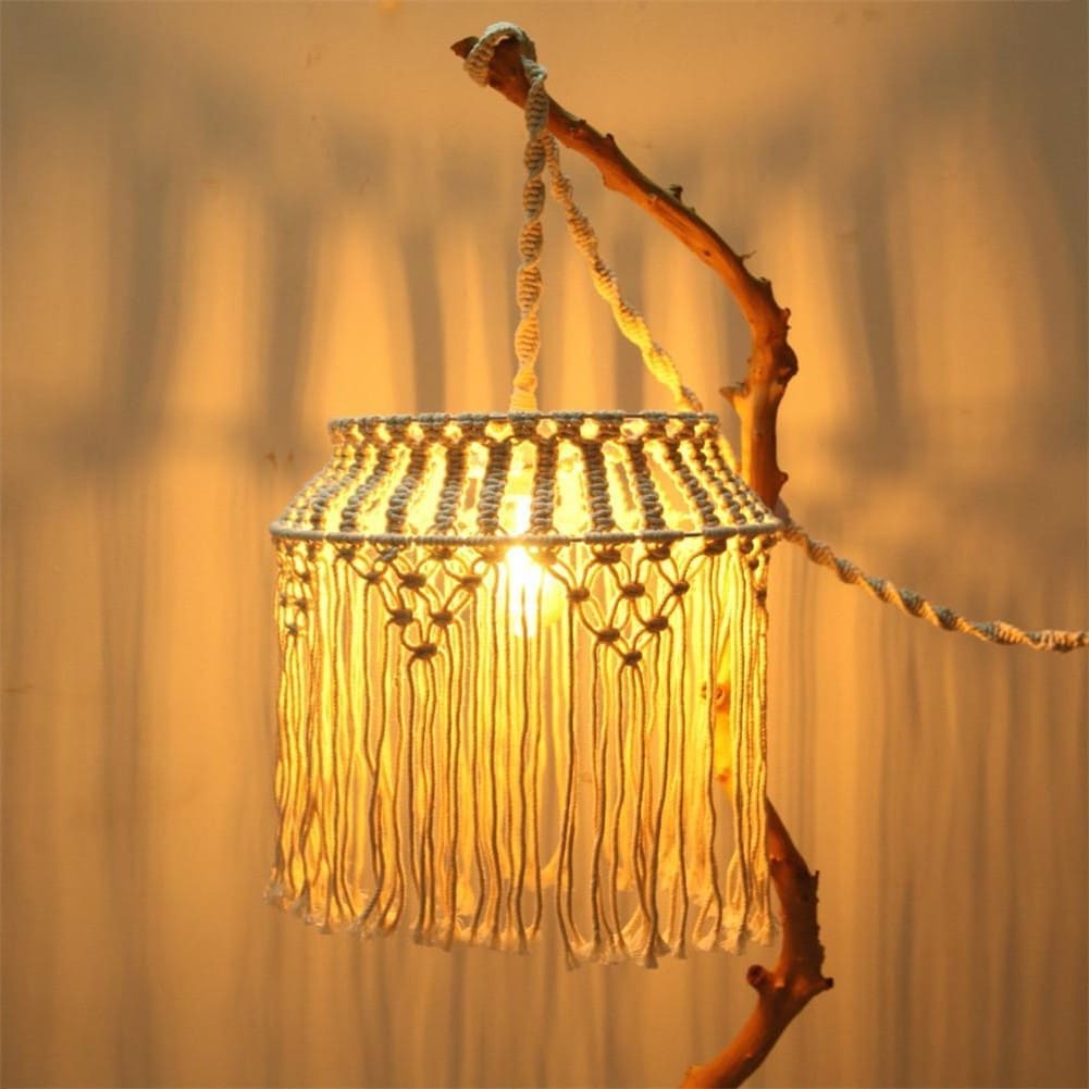 Suspension Luminaire Macramé Chic Esprit Macramé