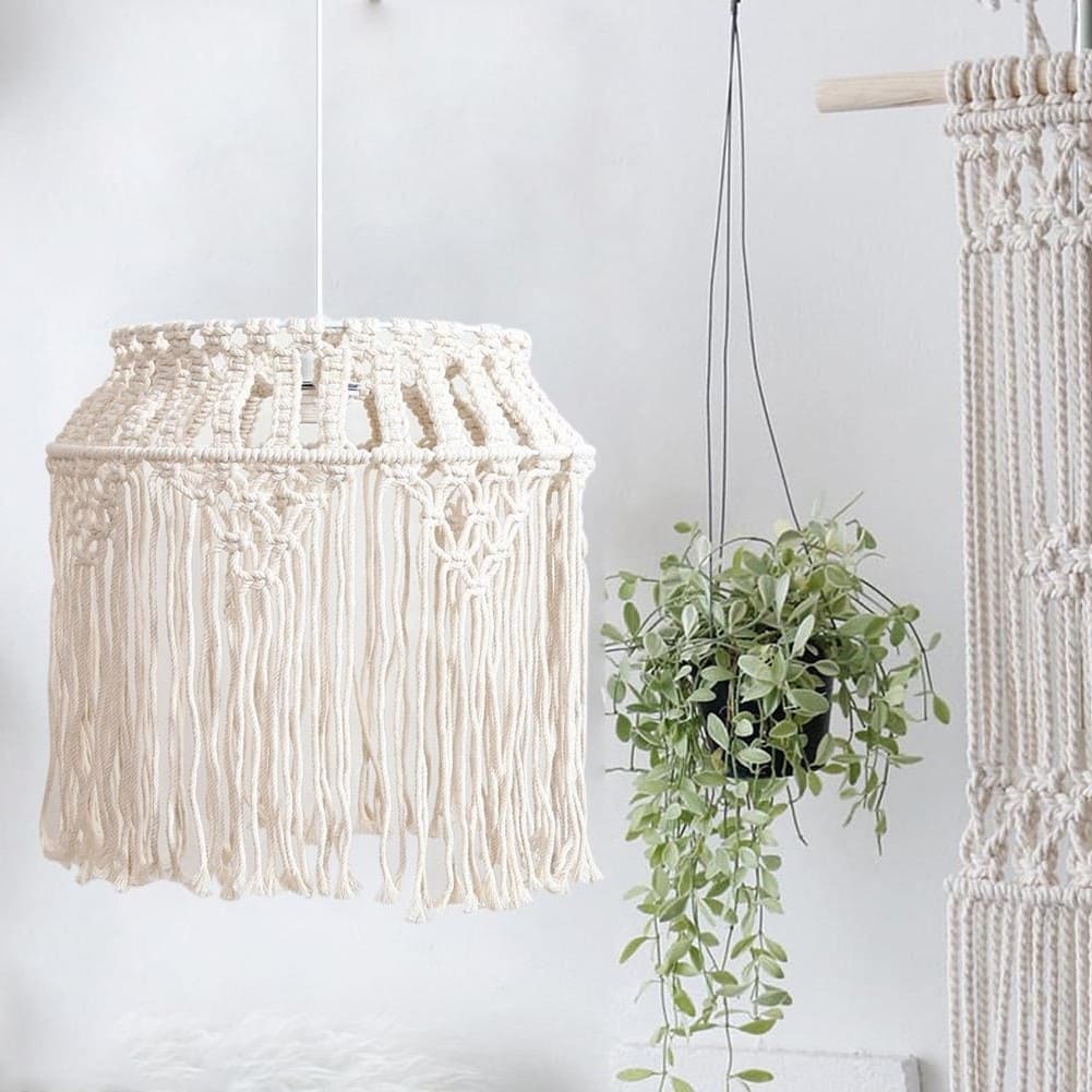 Suspension Luminaire Macramé Chic Esprit Macramé