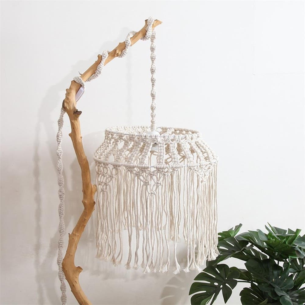 Suspension Luminaire Macramé Chic Esprit Macramé