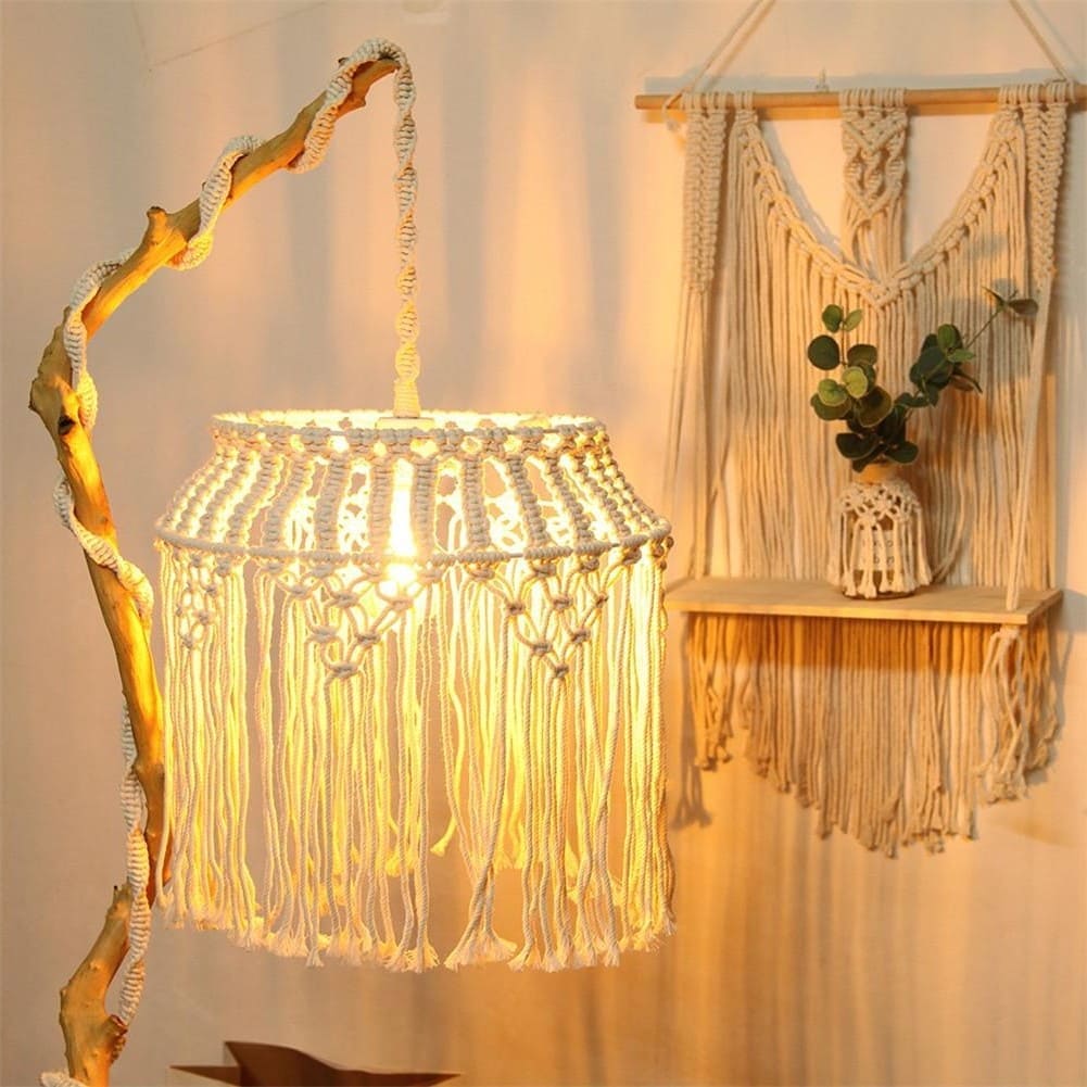 Suspension Luminaire Macramé Chic Esprit Macramé
