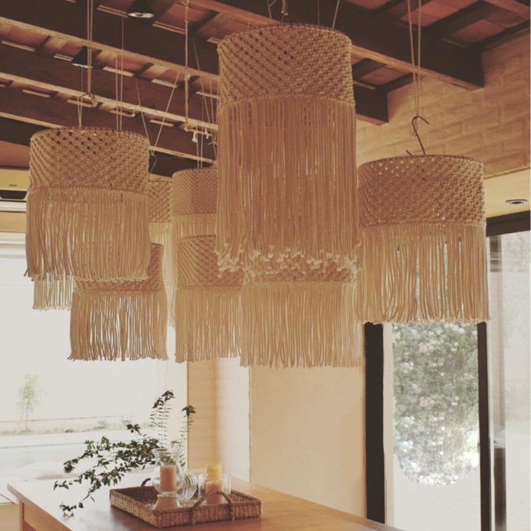 Suspension Lustre Macramé Élégance Esprit Macramé