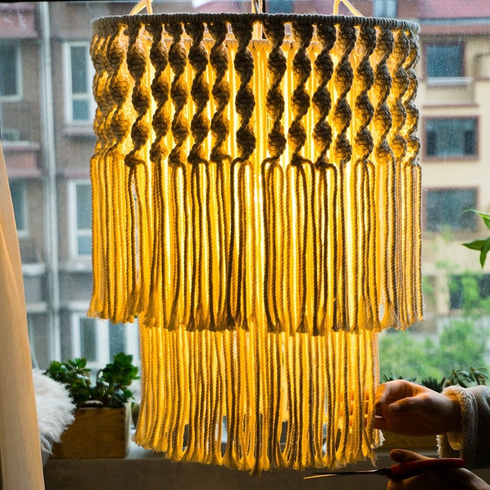 Suspension Lustre Macramé Élégance Esprit Macramé
