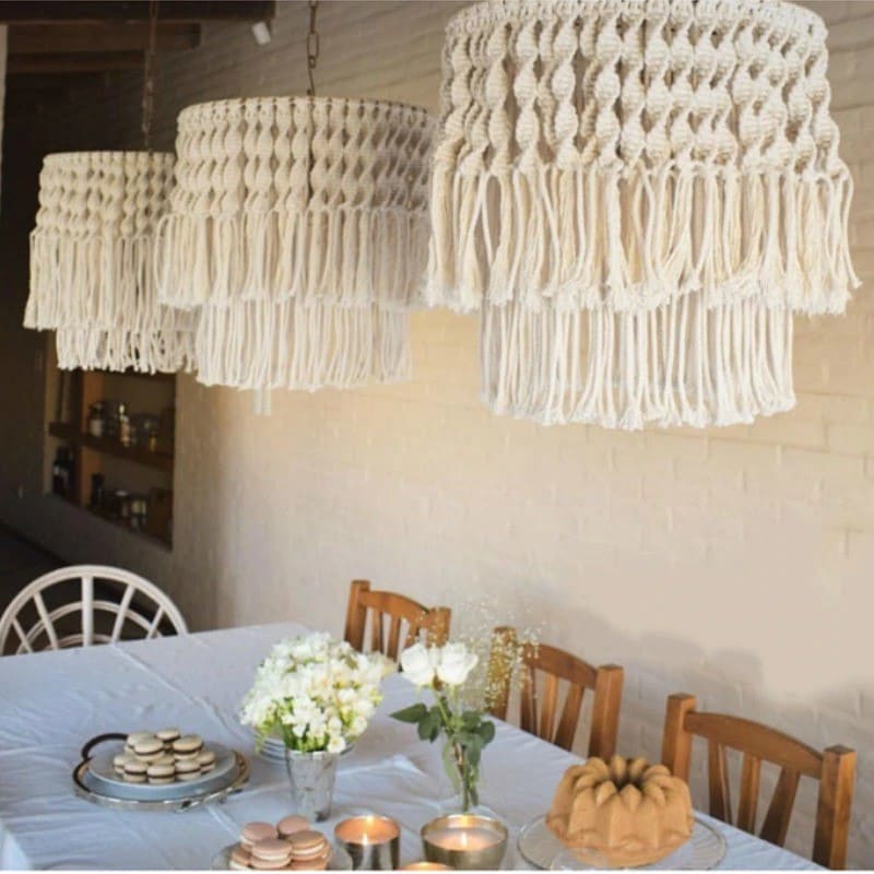Suspension Lustre Macramé Élégance Esprit Macramé