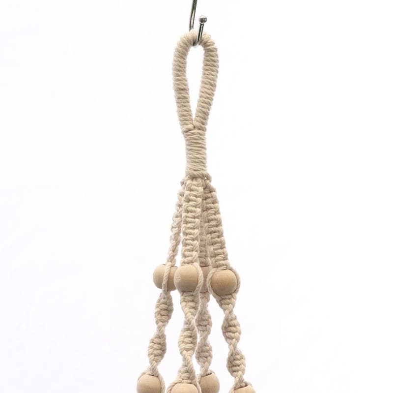 Suspension Macramé Éclatante avec Perles Esprit Macramé
