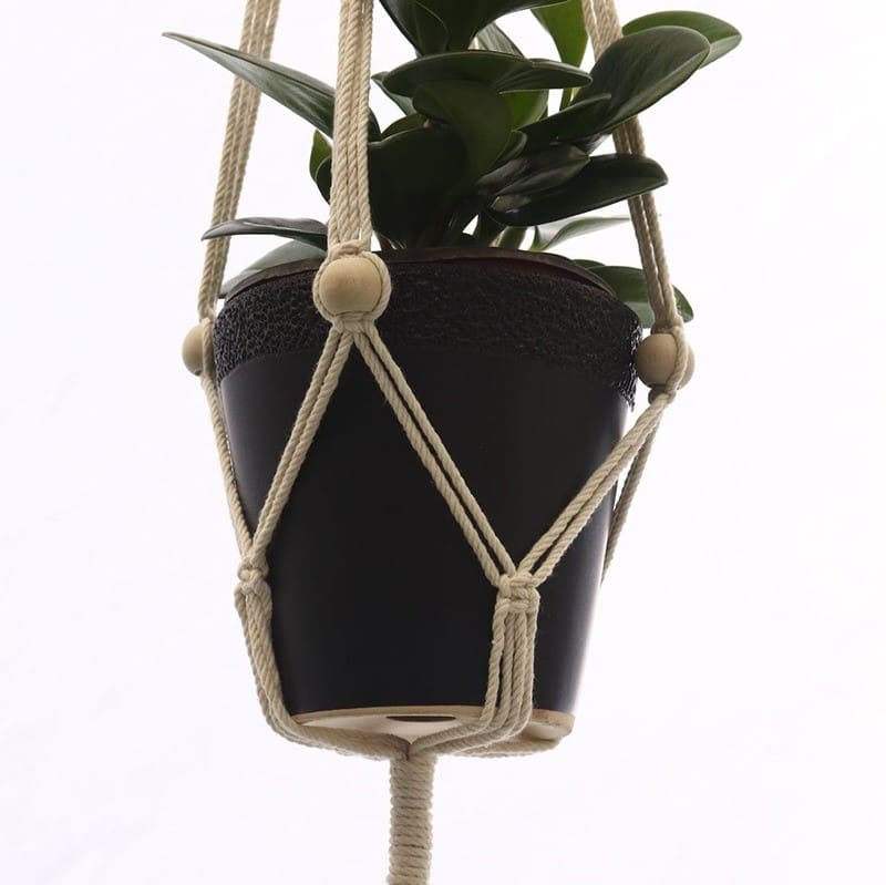 Suspension Macramé Éclatante avec Perles Esprit Macramé