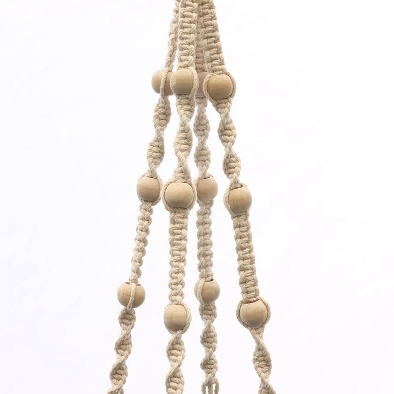 Suspension Macramé Éclatante avec Perles Esprit Macramé