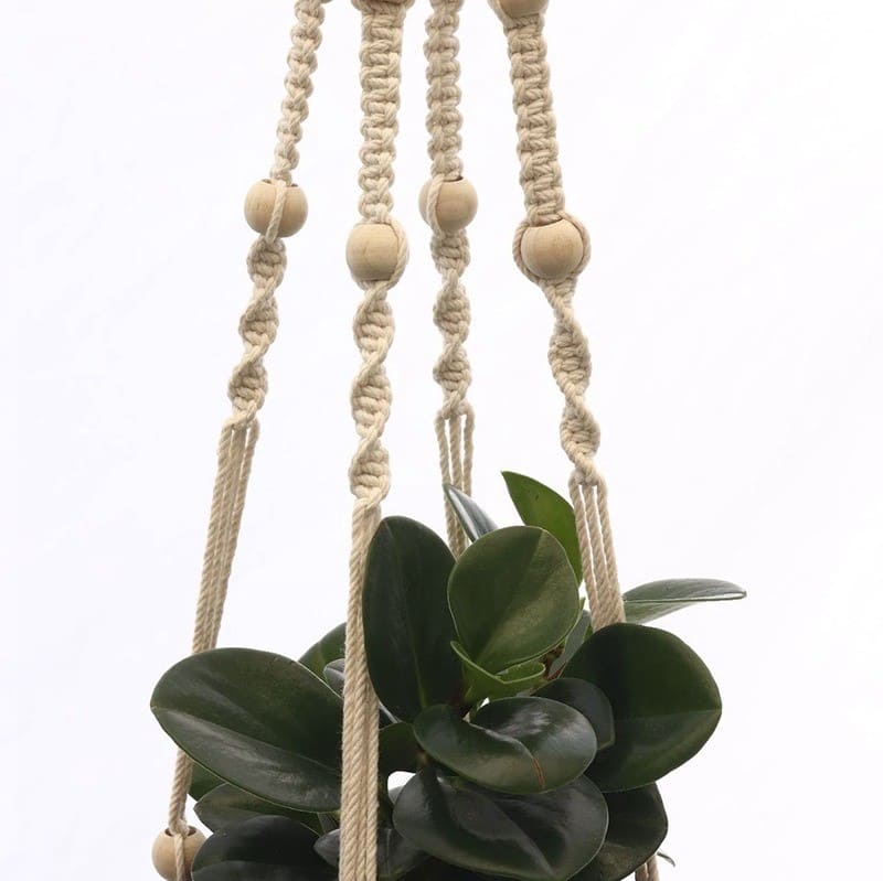Suspension Macramé Éclatante avec Perles Esprit Macramé