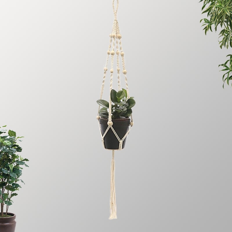 Suspension Macramé Éclatante avec Perles Esprit Macramé