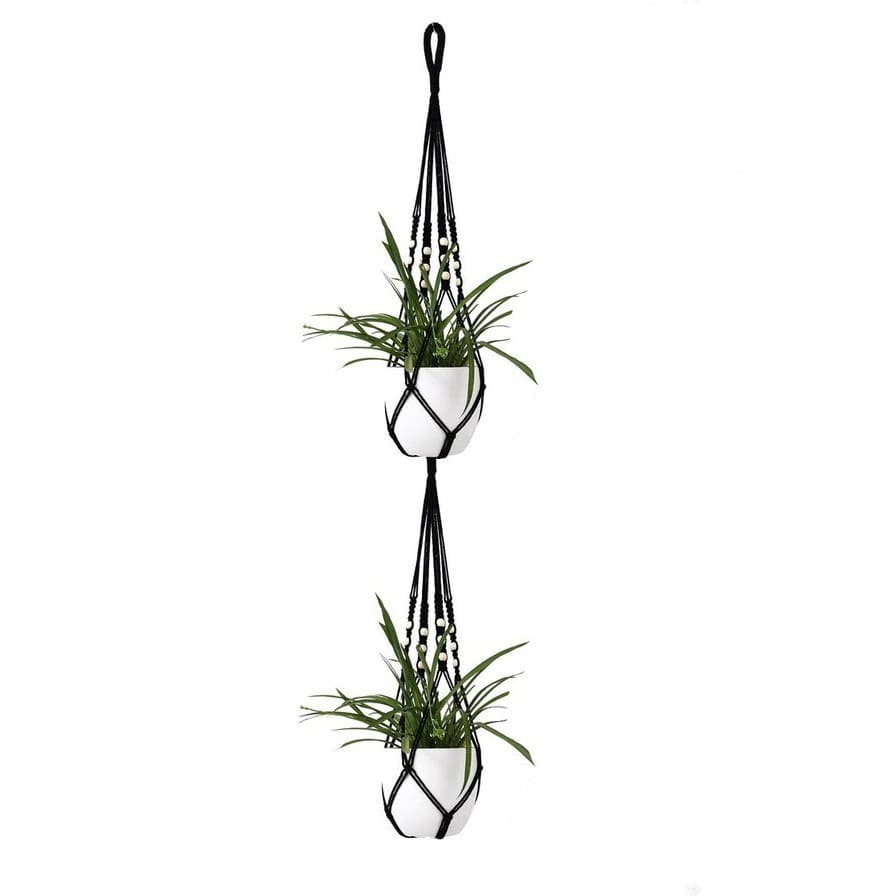 Suspension Macramé Noir Éléganza Esprit Macramé