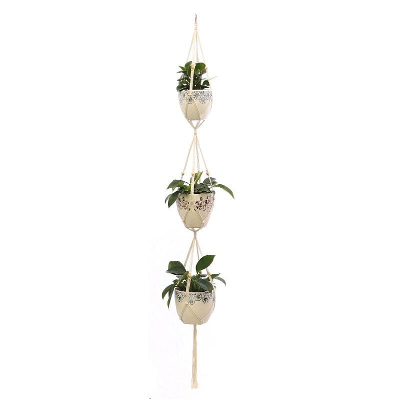 Suspension Macramé Trio de Plantes Esprit Macramé