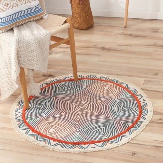 Tapis Bohème Rond en Macramé Élégance Artisanale Esprit Macramé
