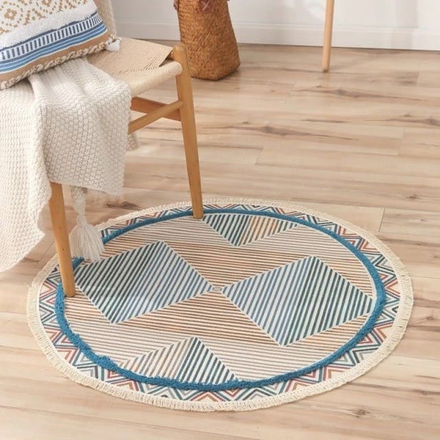 Tapis Bohème Rond en Macramé Élégance Artisanale Esprit Macramé