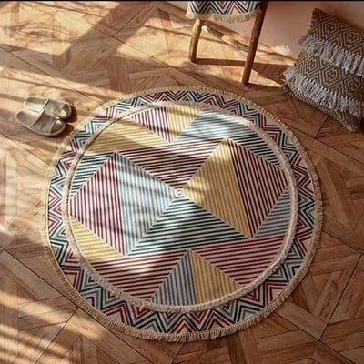 Tapis Bohème Rond en Macramé Élégance Artisanale Esprit Macramé
