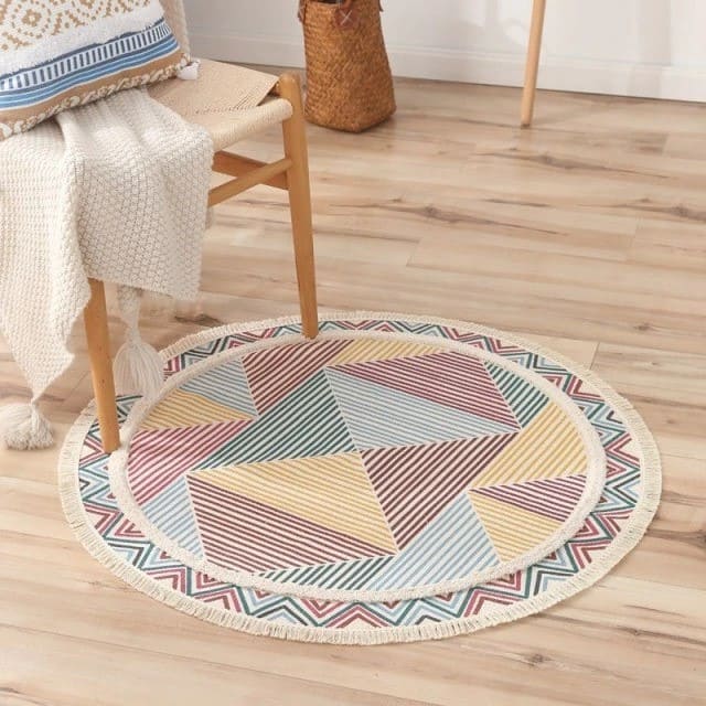 Tapis Bohème Rond en Macramé Élégance Artisanale Esprit Macramé