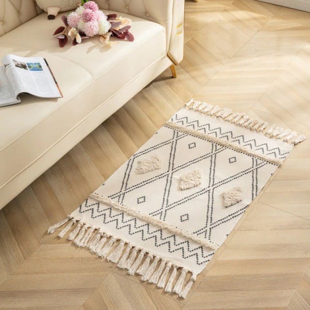 Tapis Macramé Beige Élégance Esprit Macramé