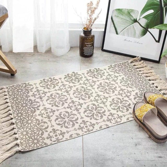 Tapis Macramé Rectangulaire Élégance Artisanale Esprit Macramé
