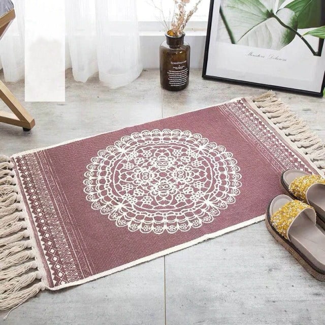 Tapis Macramé Rectangulaire Élégance Artisanale Esprit Macramé