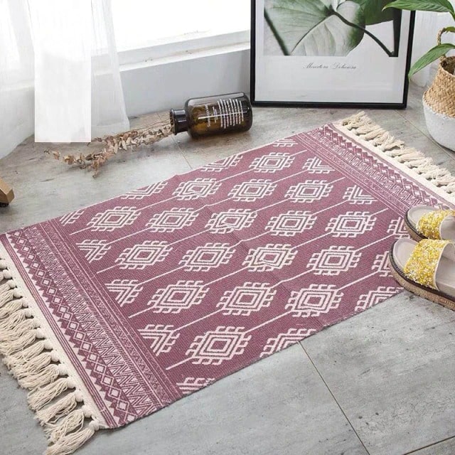 Tapis Macramé Rectangulaire Élégance Artisanale Esprit Macramé