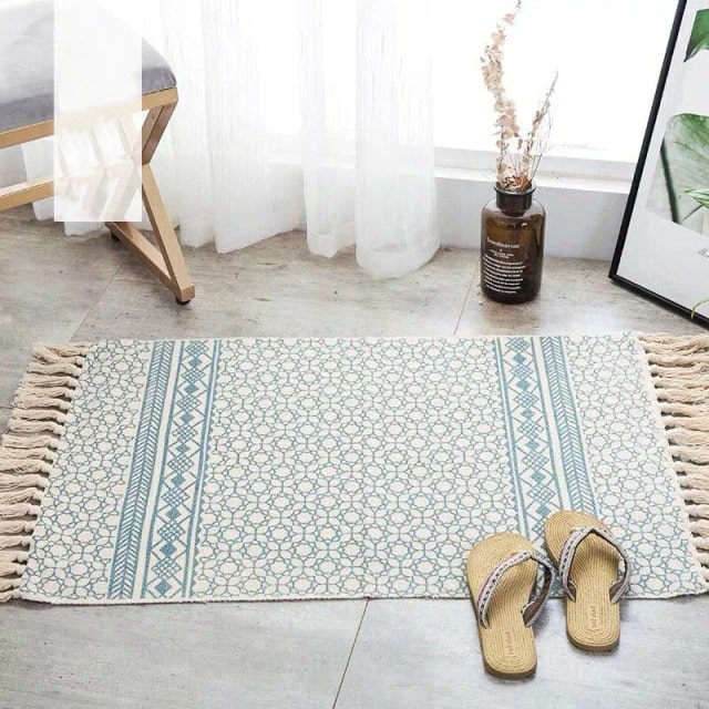 Tapis Macramé Rectangulaire Élégance Artisanale Esprit Macramé