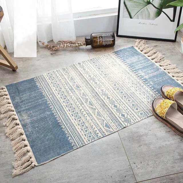 Tapis Macramé Rectangulaire Élégance Artisanale Esprit Macramé