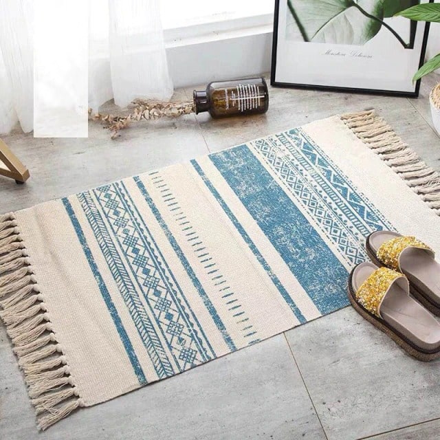 Tapis Macramé Rectangulaire Élégance Artisanale Esprit Macramé