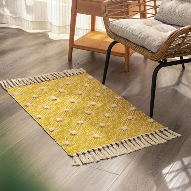 Tapis Macramé Rectangulaire Élégance Artisanale Esprit Macramé