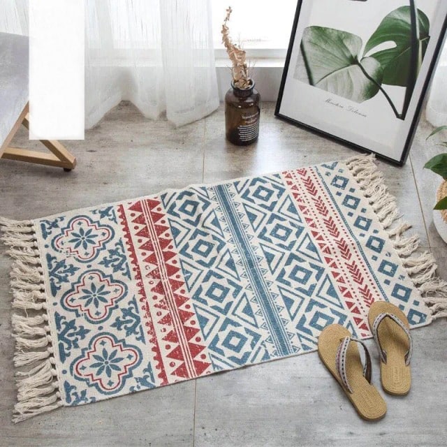 Tapis Macramé Rectangulaire Élégance Artisanale Esprit Macramé