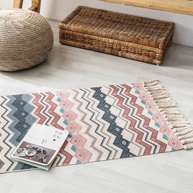 Tapis Macramé Rectangulaire Élégance Artisanale Esprit Macramé