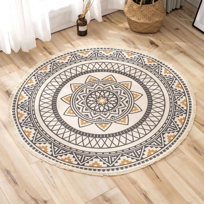 Tapis Macramé Rond Élégance Esprit Macramé