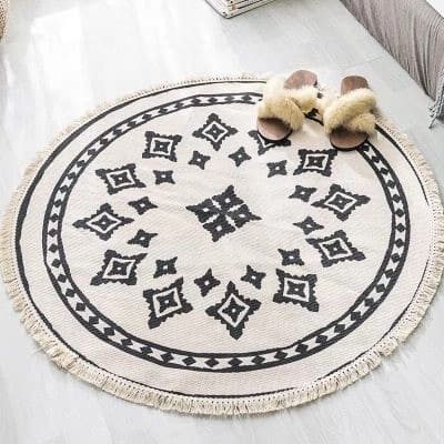 Tapis Macramé Rond Élégance Esprit Macramé