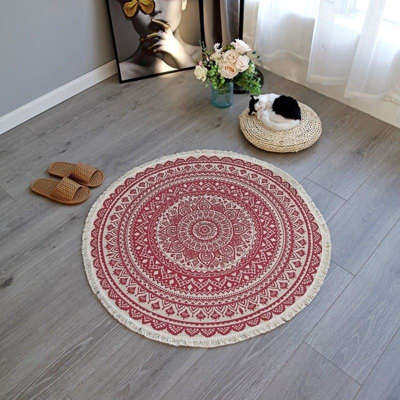Tapis Macramé Rond Élégance Esprit Macramé