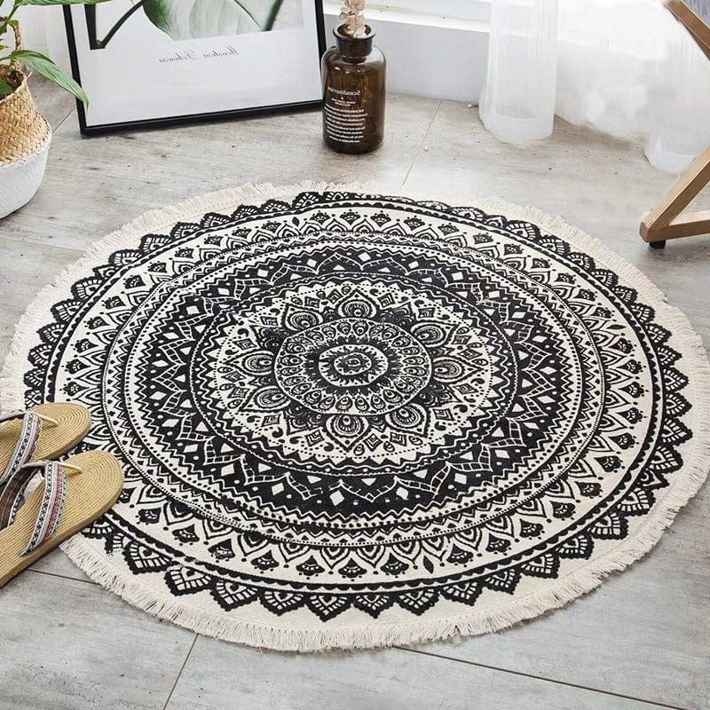 Tapis Macramé Rond Élégance Esprit Macramé