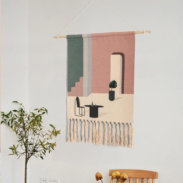 Tapisserie Murale en Macramé Élégante Esprit Macramé