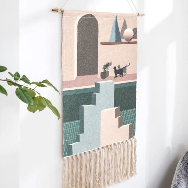 Tapisserie Murale en Macramé Élégante Esprit Macramé