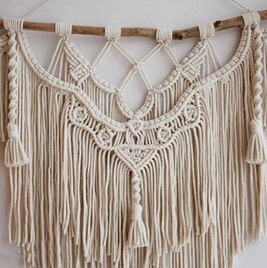 Tapisserie Murale en Macramé Élégante Esprit Macramé
