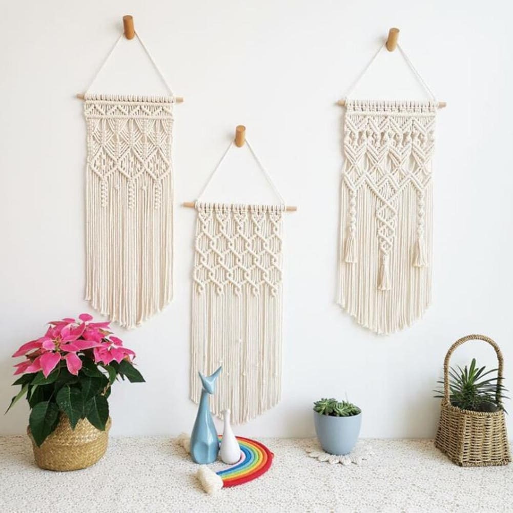 Tenture Murale en Macramé Élégante Esprit Macramé