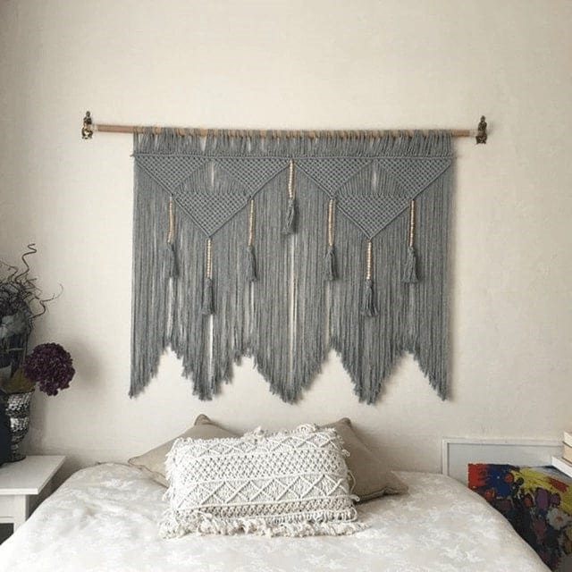 Tête de Lit Macramé Chic en Coton et Corde Naturelle Esprit Macramé