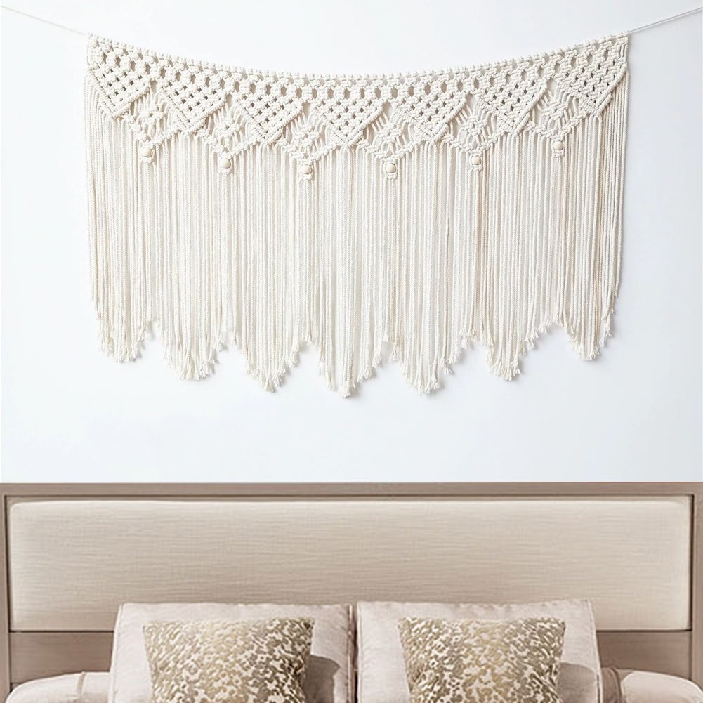 Tête de Lit Murale en Macramé Élégance Artisanale Esprit Macramé