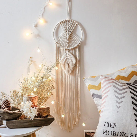 Attrape-Rêves en Macramé Élégant Esprit Macramé
