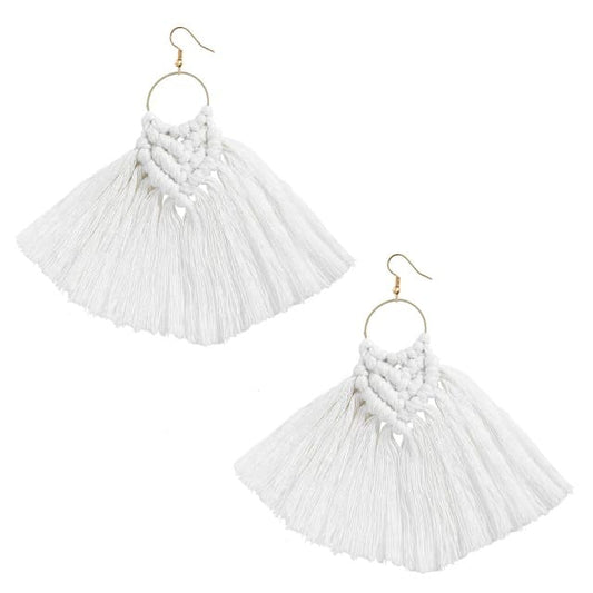 Boucles d'oreilles Pampille en Macramé Chic Esprit Macramé
