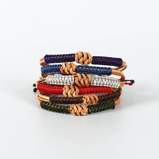 Bracelet en cuir Macramé Élégance Artisanale Esprit Macramé
