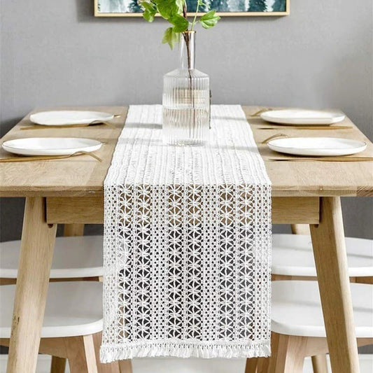 Chemin de table Macramé blanc Éclat Design Esprit Macramé