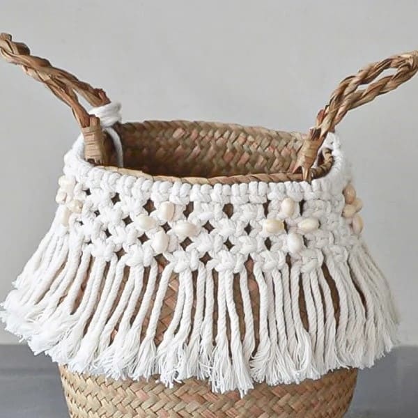 Corbeille Panier Macramé Élégance Esprit Macramé