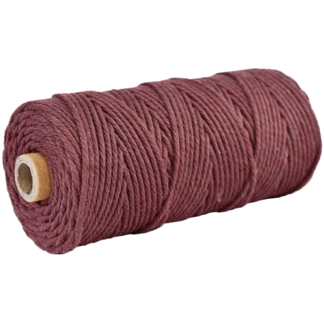Corde Macramé Bordeaux 4 mm - Rouleau de 100 m Esprit Macramé