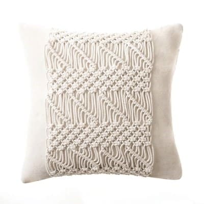 Coussin Macramé Extérieur Éclat Naturel Esprit Macramé