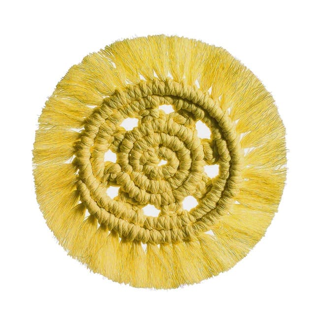 Dessous de verre en Macramé aux couleurs tendances Esprit Macramé