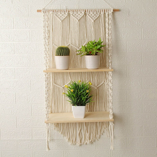 Double Étagère Macramé Élégance Esprit Macramé