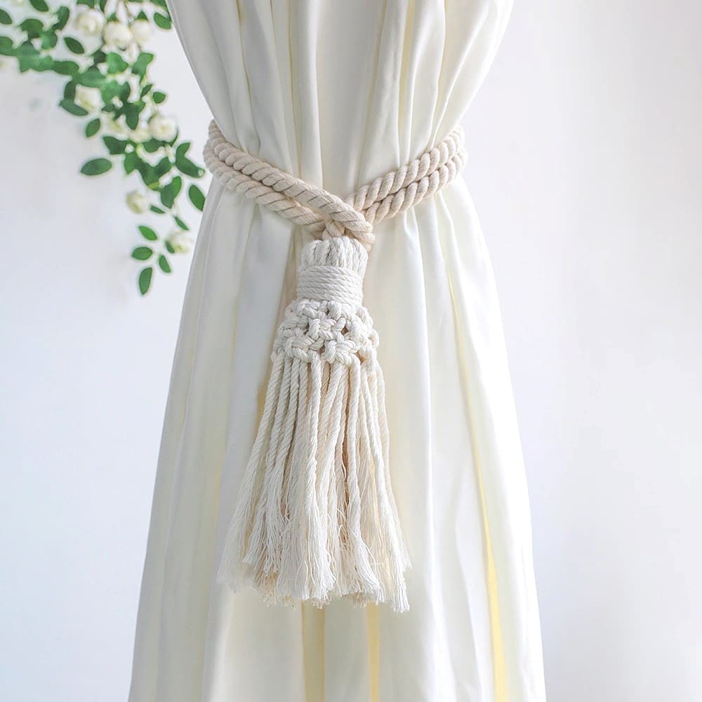 Embrasse de Rideau Bohème en Macramé Élégant Esprit Macramé