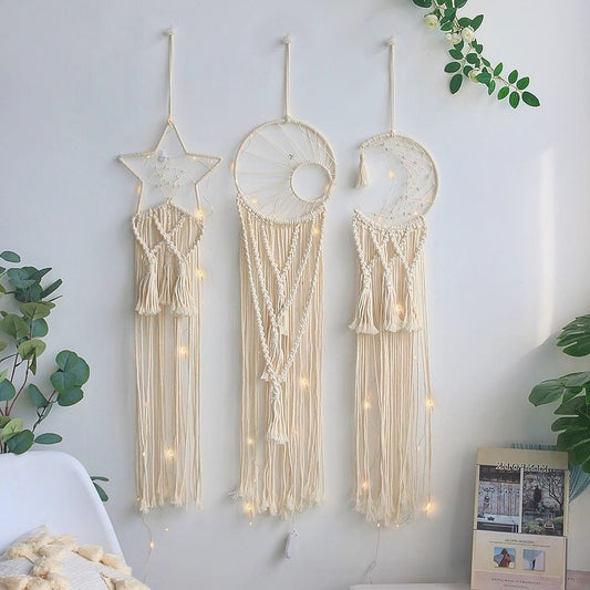 Ensemble de 3 Attrapes-Rêves en Macramé Élégants Esprit Macramé