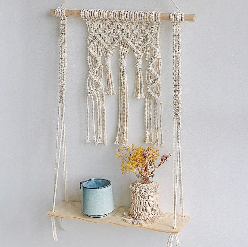 Étagère Murale Bohème en Macramé Chic Esprit Macramé